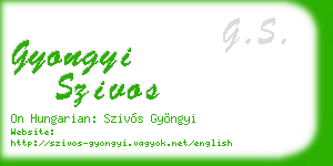 gyongyi szivos business card